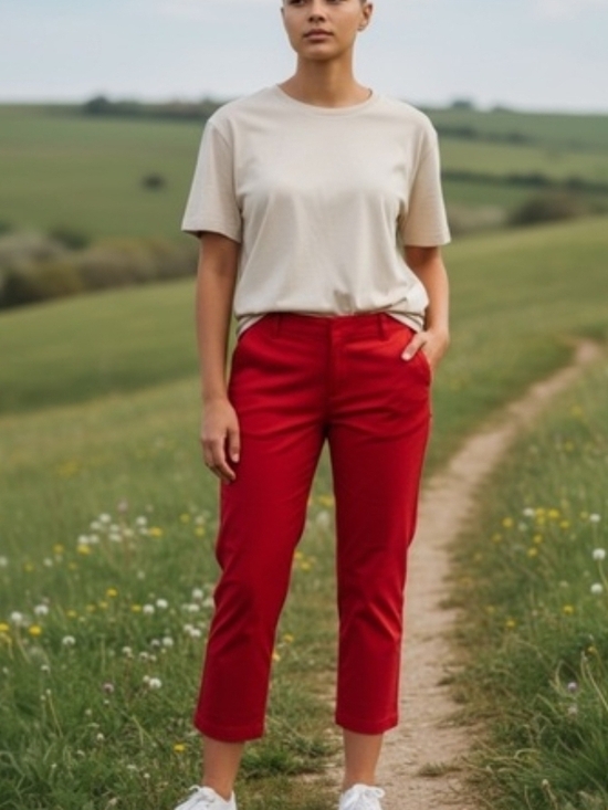 Kut from the Kloth Pants - NWT Kut From The Kloth Red Tapered Crop Trouser Bottoms Size 18W